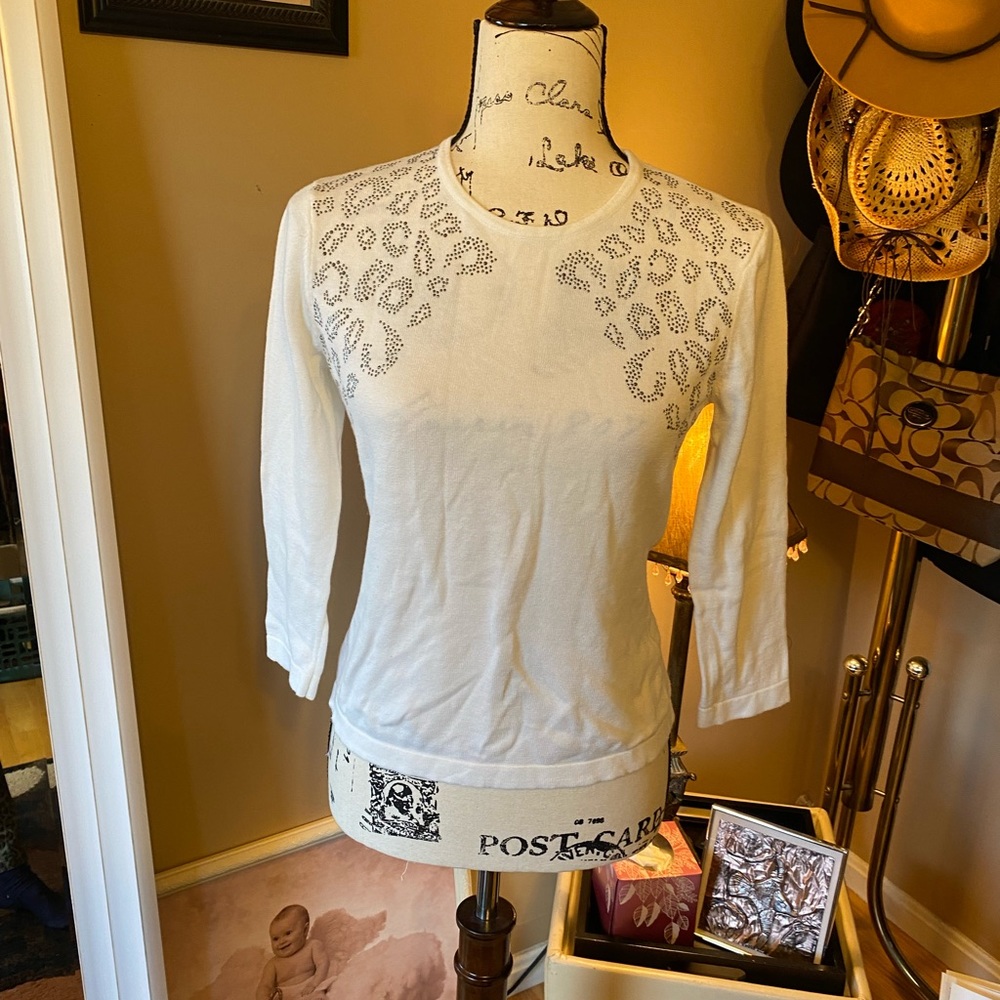 White Studded Sweater - Size M